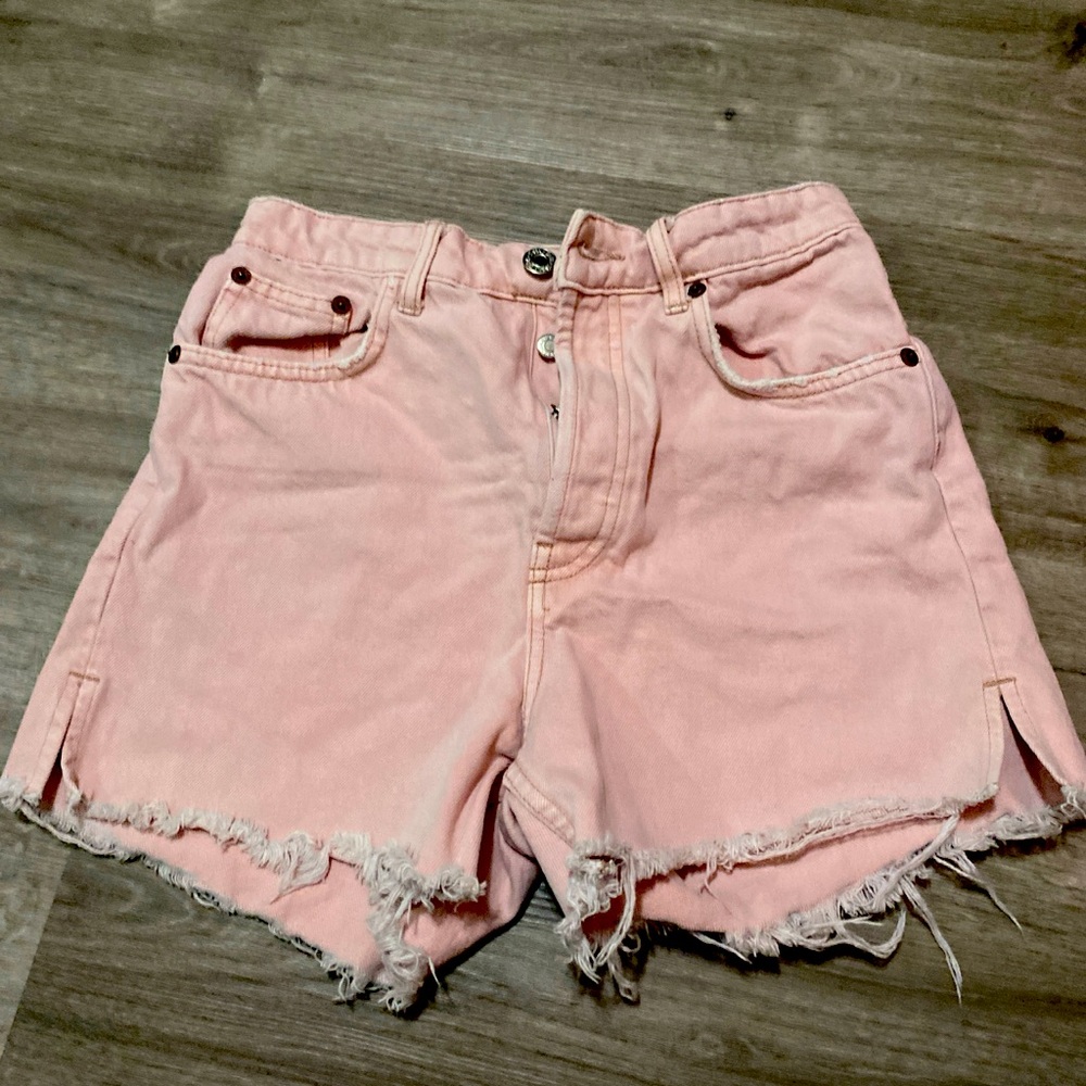 Zara pink jean shorts